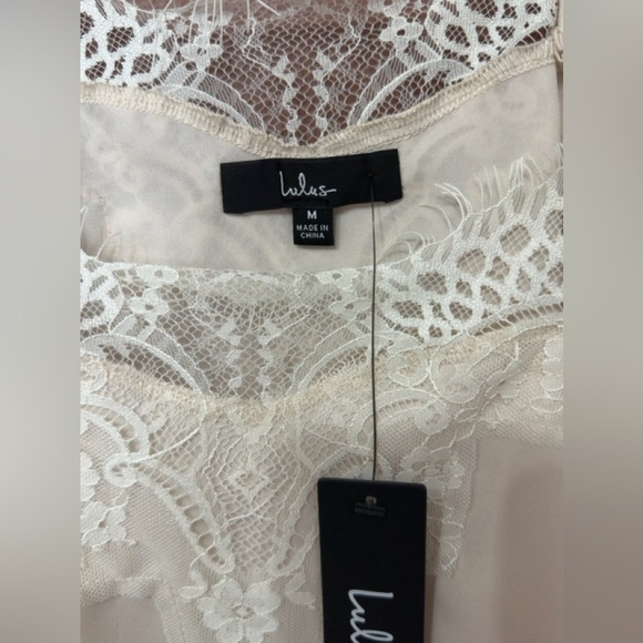 Lulus Maddox Ivory Satin Lace Cami - Picture 4 of 5